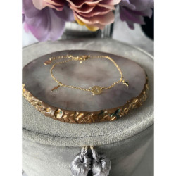 720 Złota bransoletka delikatna KRZYŻ STAL 316