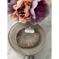 118 Bransoletka BLUEBERRY gwiazdka skrzydła STAL