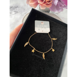 118 Bransoletka BLUEBERRY gwiazdka skrzydła STAL