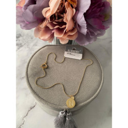 Złoty naszyjnik BLUEBERRY literka N cyrkonie stal