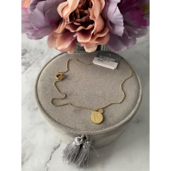 Złoty naszyjnik BLUEBERRY literka P cyrkonie stal