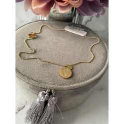 Złoty naszyjnik BLUEBERRY literka P cyrkonie stal