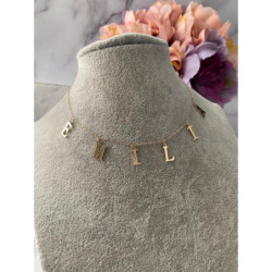 703 Złoty naszyjnik MOON RIVER IMIĘ EMILIA stal