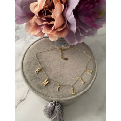 703 Złoty naszyjnik MOON RIVER IMIĘ EMILIA stal