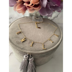 703 Złoty naszyjnik MOON RIVER IMIĘ EMILIA stal