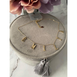 703 Złoty naszyjnik MOON RIVER IMIĘ EMILIA stal