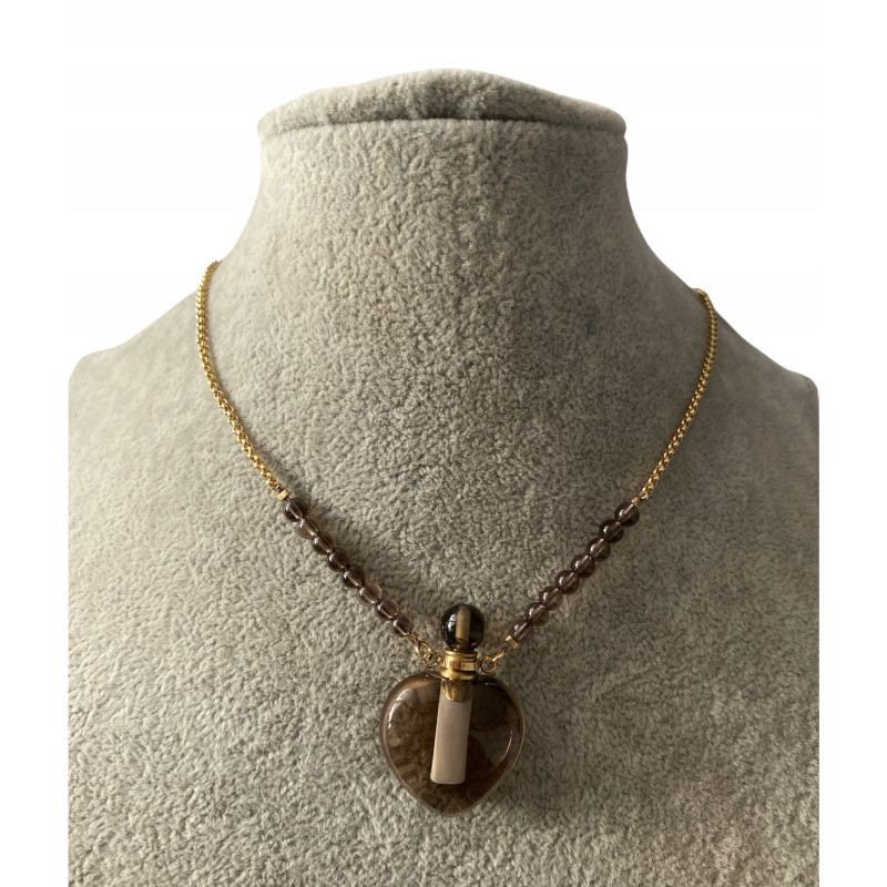 1308 Perfumetka KAMIEŃ KRYSZTAŁ KWARC SERCE stal