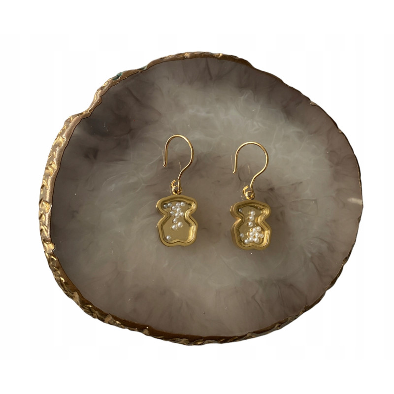 1174 Kolczyki wiszące PERŁY PEREŁKI stal 316L