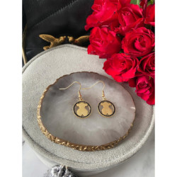 1243 Kolczyki wiszące czarne cyrkonie stal 316L