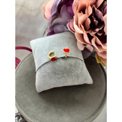 1133 Złote kolczyki dla dziecka JABŁKA STAL 316L