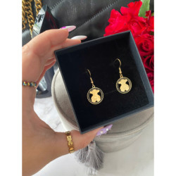 1243 Kolczyki wiszące czarne cyrkonie stal 316L