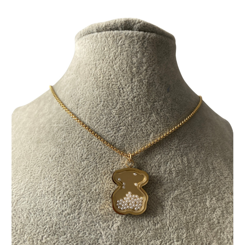 1185 Naszyjnik z wisiorkiem PERŁY stal 316L