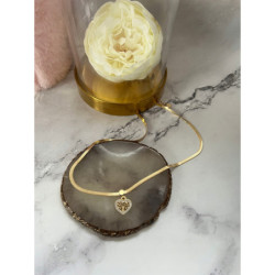 712 Złoty naszyjnik żmijka DRZEWO SERCE STAL 316L