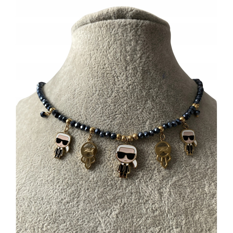 198 NASZYJNIK koraliki Kot Stal 316