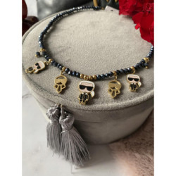 198 NASZYJNIK koraliki Kot Stal 316