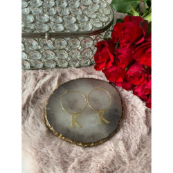 1302 Kolczyki koła LITERKI LITERY K stal 316L