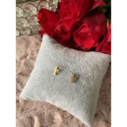 Kolczyki wkrętki sztyfty literki litery F stal 316