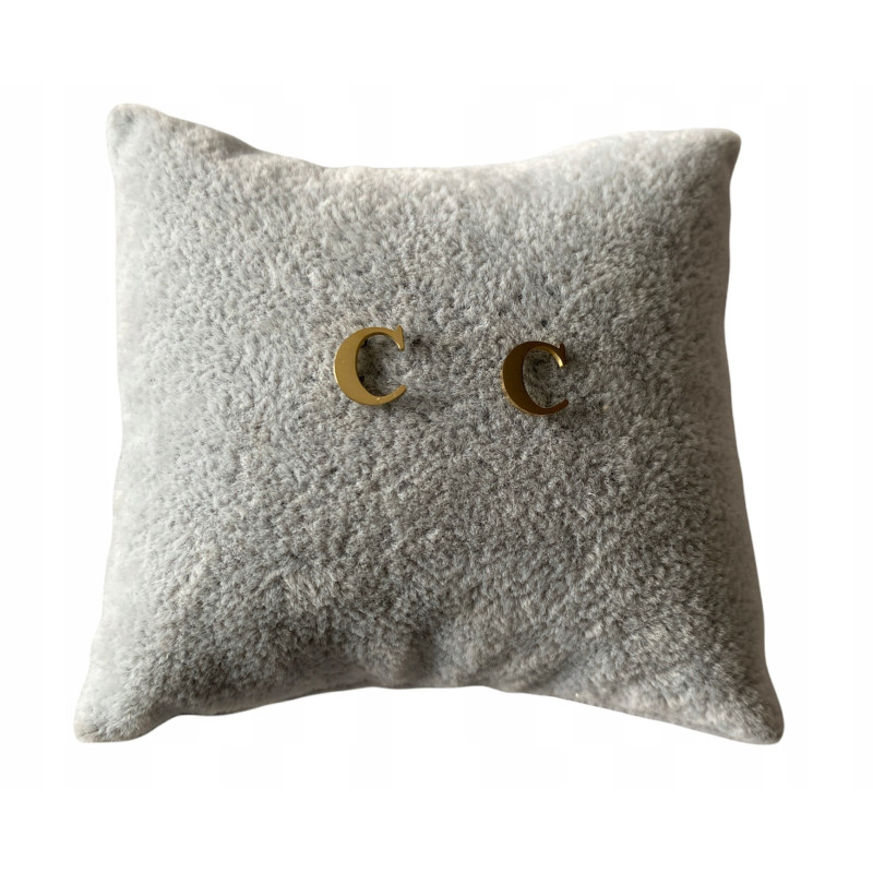 Kolczyki wkrętki sztyfty literki litery C stal 316