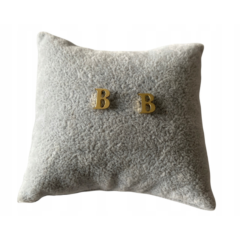 Kolczyki wkrętki sztyfty literki litery B stal 316