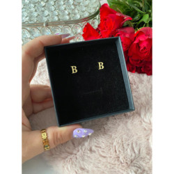 Kolczyki wkrętki sztyfty literki litery B stal 316