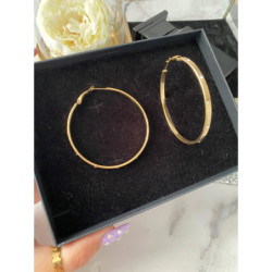 993 Kolczyki KOŁA KÓŁKA 6cm cyrkonie stal 316L