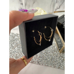 1282 Kolczyki koła KONICZYNKI łańcuszki stal 316L