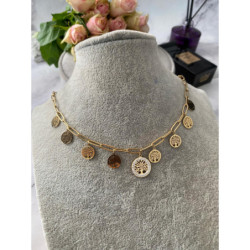 1278 Naszyjnik DRZEWO DRZEWKO CYRKONIE stal 316L