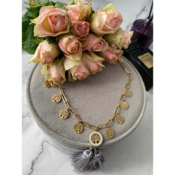 1278 Naszyjnik DRZEWO DRZEWKO CYRKONIE stal 316L