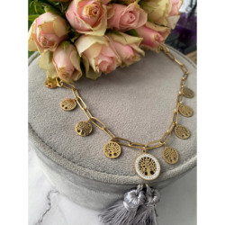 1278 Naszyjnik DRZEWO DRZEWKO CYRKONIE stal 316L