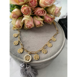 1278 Naszyjnik DRZEWO DRZEWKO CYRKONIE stal 316L