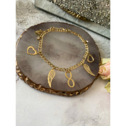 1267 Bransoletka figaro SWRXE SKRZYDŁO ZNAK STAL