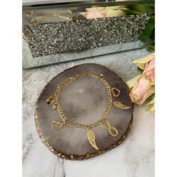 1267 Bransoletka figaro SWRXE SKRZYDŁO ZNAK STAL