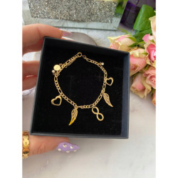 1267 Bransoletka figaro SWRXE SKRZYDŁO ZNAK STAL