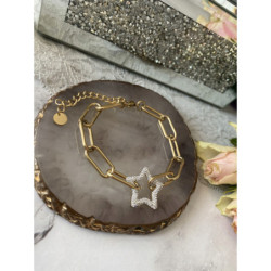 1208 Bransoletka GWIAZDKA GWIAZDA STAL 316L