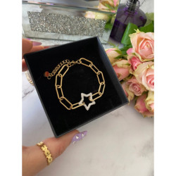 1208 Bransoletka GWIAZDKA GWIAZDA STAL 316L