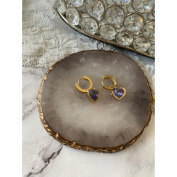 719 Kolczyki SERCA SERDUSZKA KRYSZTAŁ stal 316L