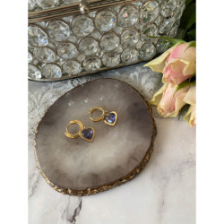 719 Kolczyki SERCA SERDUSZKA KRYSZTAŁ stal 316L