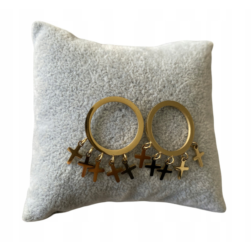 1256 Kolczyki wkrętki KRZYŻYKI KRZYŻE stal 316L