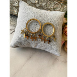 1256 Kolczyki wkrętki KRZYŻYKI KRZYŻE stal 316L