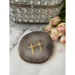 1252 Kolczyki wkrętki KRZYŻYKI KRZYŻE stal 316L