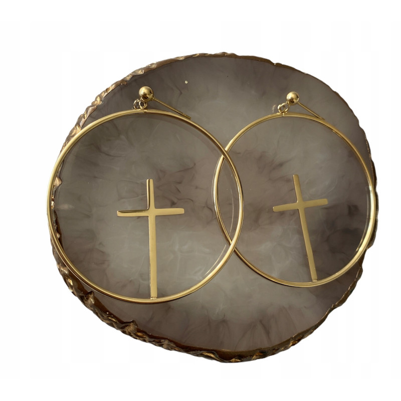 501 Kolczyki koła KRZYŻYKI KRZYŻE stal 316