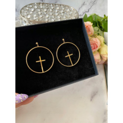 501 Kolczyki koła KRZYŻYKI KRZYŻE stal 316