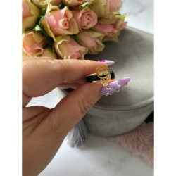 445 Pierścionek obrączka czarna roz 9/19mm stal