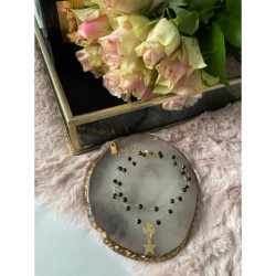 963 Bransoletka różaniec koraliki GWIAZDKI Stal