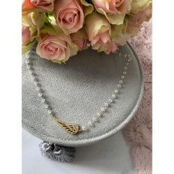 421 Różaniec koraliki SKRZYDŁO CYRKONIE stal