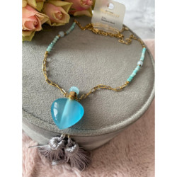 1205 Naszyjnik MOON RIVER KAMIEŃ KRYSZTAŁ STAL 316