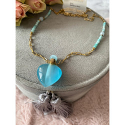 1205 Naszyjnik MOON RIVER KAMIEŃ KRYSZTAŁ STAL 316