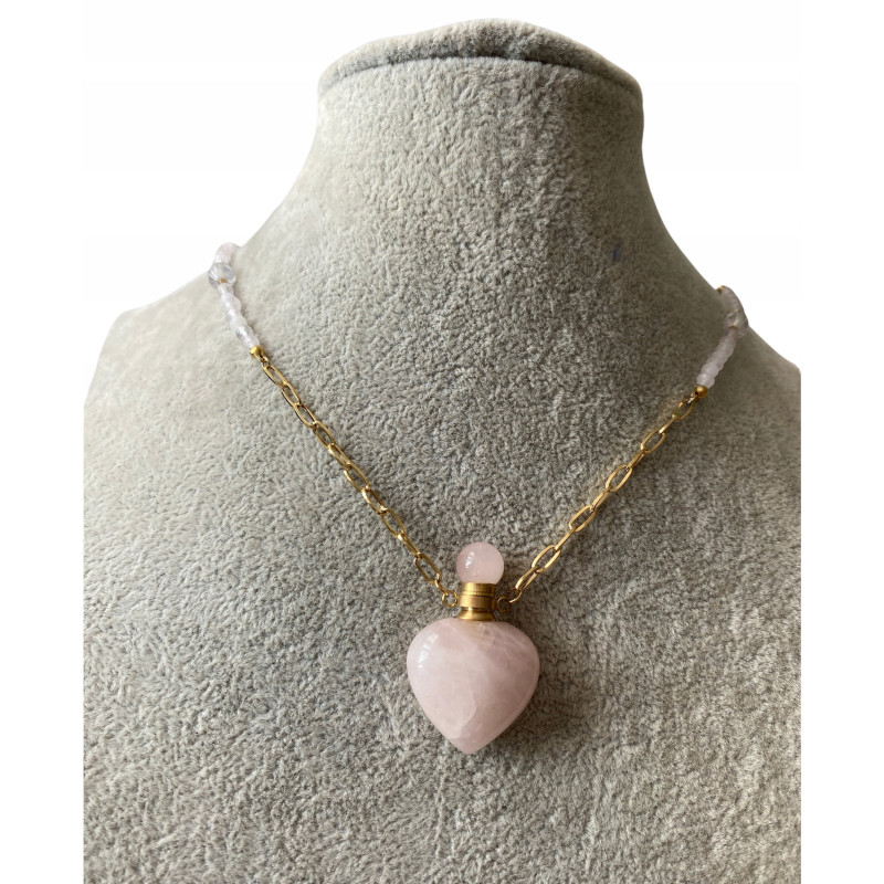 1204 Naszyjnik MOON RIVER KAMIEŃ KRYSZTAŁ STAL 316