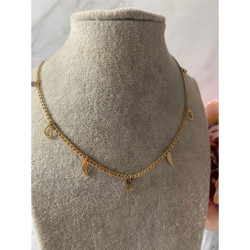 274 Naszyjnik BLUEBERRY PANCERKA SERCE STAL