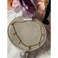 274 Naszyjnik BLUEBERRY PANCERKA SERCE STAL